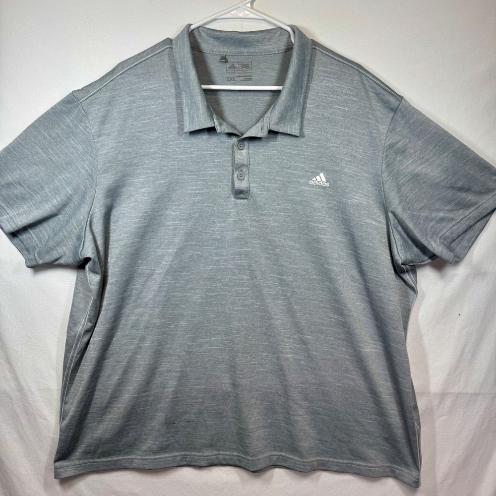 Adidas Golf Polo Shirt Heathered Training Athletic Casual Sz 2XL
